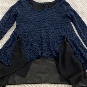 Green Envelope: Black & navy sweater